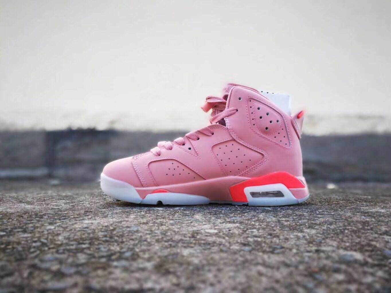 2019 Air Jordan 6 Women Pink White Shoes - Click Image to Close